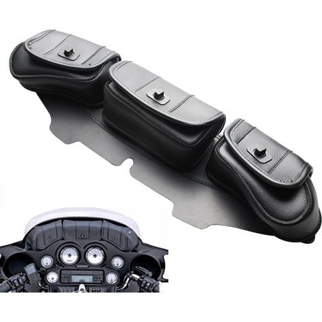Sacoche de pare-brise pour moto, sacoche à outils, sacoche de rangement de pare-brise modifiée, adaptée aux motos Harley-Davidson Glide (à partir de 13 ans) (1/5)