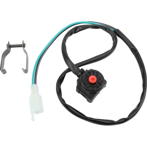 Interrupteur d'Arrêt Moto 22mm avec Câble 64cm - Bouton Rouge Universel pour Arrêt Moteur et Klaxon (1/5)