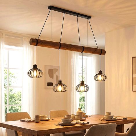 Suspension LED pour salon, réglable en hauteur, 4 ampoules, H 150 cm (1/5)
