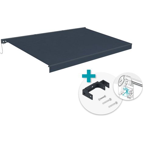 Toldo motorizado semicofre FAZZIO 5x3m gris con fijación al techo (1/4)