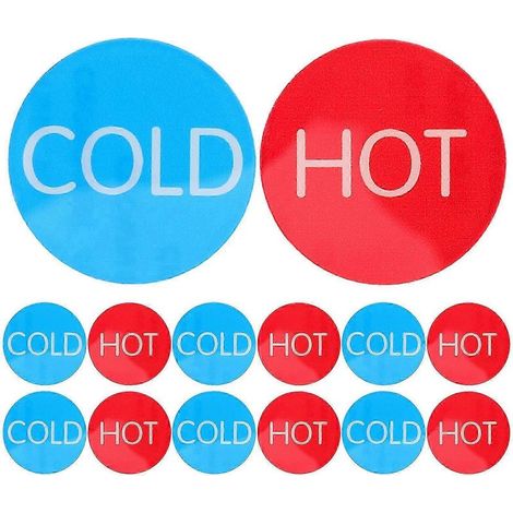 10 paires de panneaux indicateurs d'eau chaude et froide en acrylique autocollant pour robinet (1/5)