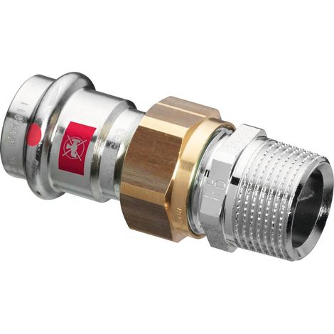 Viega Prestabo-Raccordo a vite di transizione, d 18mm, R 3/4 acciaio non legato, zincato modello 1165, 752637