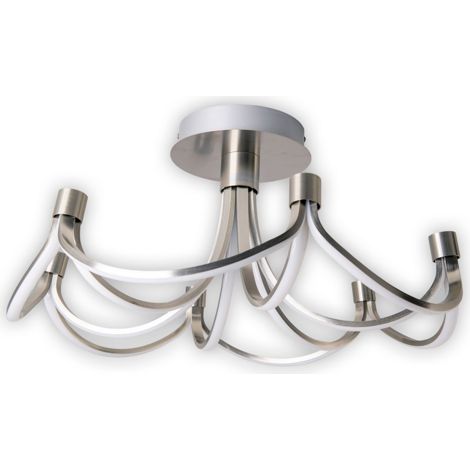 Naeve FESTOS Plafonnier semi-encastré à LED intégré à intensité variable, nickel satiné 2833 K (1/5)