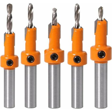 5pcs foret chanfrein à bois chanfrein compt HSS foret conique foret (1/5)