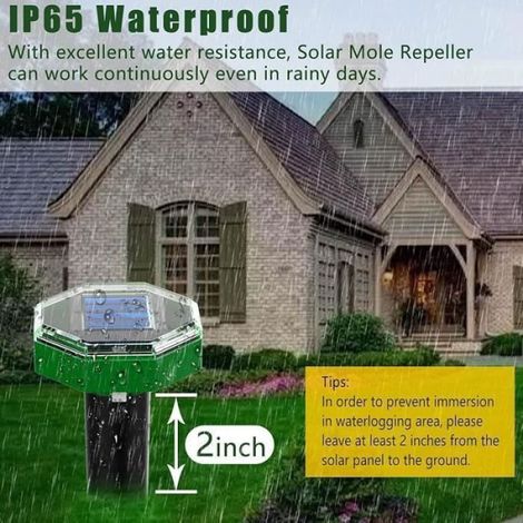 Taupe Ultrason Solaire 8 pièces,Anti Taupe Ultrason Solaire avec IP65 Imperméable, Utiliser à lextérieur ou dans Le Jardin (1/4)
