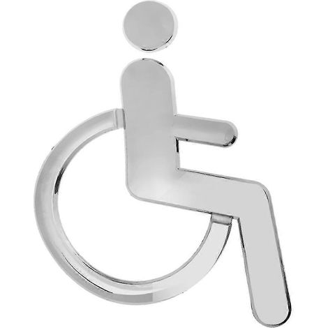 Panneau adhésif acrylique pour toilettes avec symbole de handicap, pour fauteuil roulant, pour porte de toilettes mixtes - Silverplaques & Signs (1/4)
