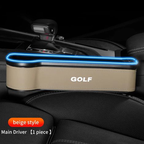 (Pour siège conducteur beige gauche) Boîte de rangement en cuir pour l'espace entre le siège et le pare-chocs arrière, accessoires pour VW Golf 4, 5, 6 et 7 R400 TCR MK2, MK4, MK5, MK6 et MK7 R (1/5)