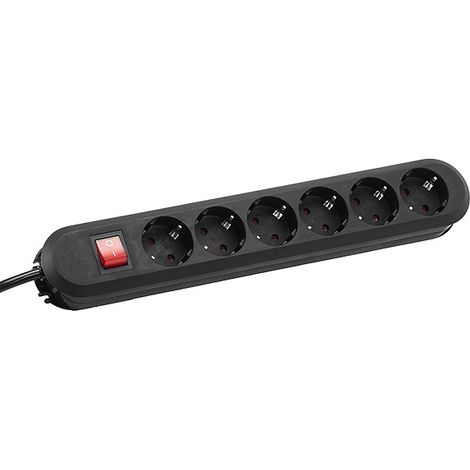 BACHMANN SMART 6xCEE7/3 sw 1xSchalter Strom 3,0m CEE7/7, 381.151K
