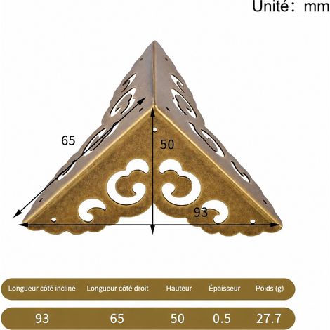 Équerre d’angle en métal 4103 bronze antique 6,5 cm 4103-6 5cm bronze réf 9,3 × 6,5 × 5 cm 27 g – Livraison gratuite