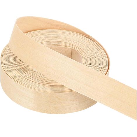 Bande de bord de bouleau Ruban de placage de bois flexible pré-collé avec adhésif thermofusible pour restauration de meubles, 2,2 cm x 7,6 m (1/5)