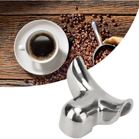 Buse de dérivation à double guide en acier inoxydable pour porte-filtre à café, compatible avec les machines à café semi-automatiques.
