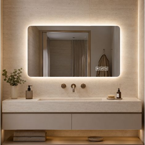 LED-Badezimmerspiegel 60 x 100 cm, beschlagfrei, 3 Farben, Dimmer HAVRYA (1/5)