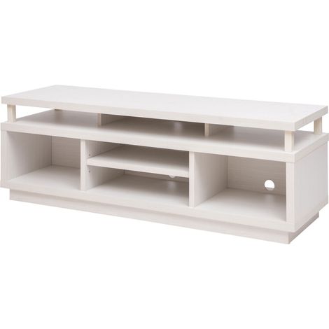 Iris Ohyama, TV-Ständer, TV-Tisch, Bildschirm bis zu 55 Zoll, OTS-125M, White Oak, W38 x D126 x H41,5 cm