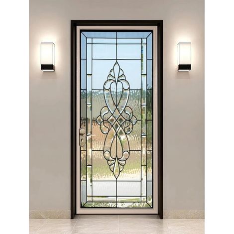 Vitrail Autocollant Porte Affiche 3D pour Chambre Auto-adhésif Amovible Murale Décoration 77X200cm (1/5)