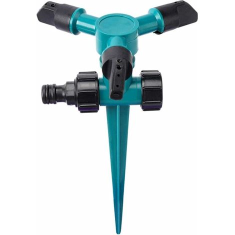 DEESSE SHOP - Arroseur de jardin professionnel à impulsion en métal, angle et distance réglables pour pulvérisateur à 3 bras, arrosage jusqu'à un cercle de 24 pi de diamètre (1/5)