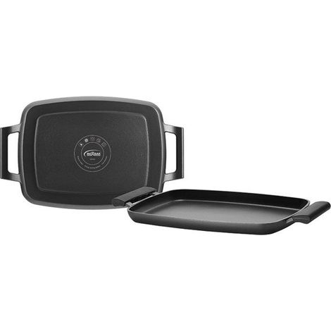 Piastra per arrostire - INOXIBAR - 36 x 23 cm - Alluminio fuso - Nero