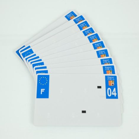 10 plaque immatriculation alu fond blanc dépt 04 210x130mm Tiflex (1/2)