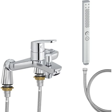 Grifo monomando de bañera JACOB DELAFON Aimé + ducha de mano Shift+ cuadrada + flexo de ducha metálico + columnas Idro'Flex (1/5)