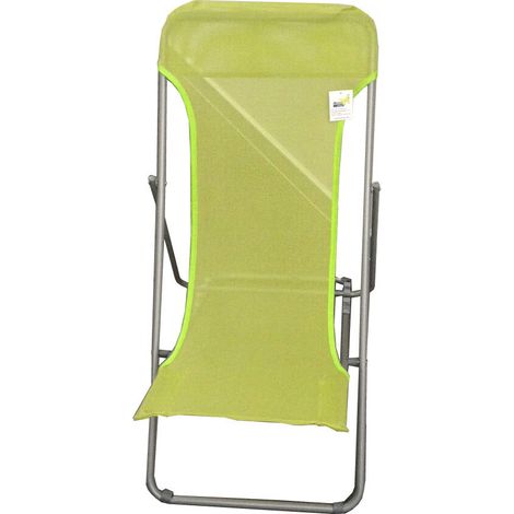 Sedia Sdraio Pieghevole in Acciaio e Textilene Verde