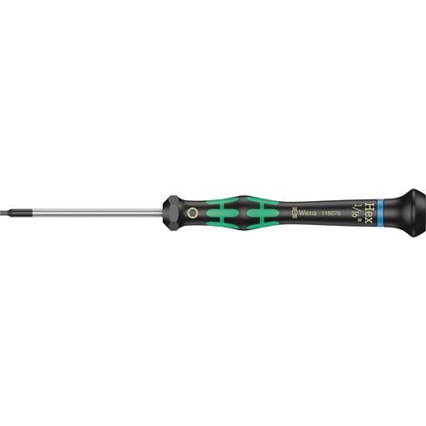 Tournevis électronicien pour vis six pans creux, Hex-Plus, 1/16 pouce x 60 mm, Noir/vert (1/5)