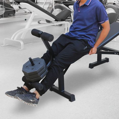 Banco de musculación plegable con rack de sentadillas, respaldo ajustable, 150 kg, negro OKMYHOME (1/5)