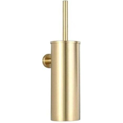WC-Bürstenhalter, WC-Bürste, WC-Bürste aus Edelstahl 304, Wandmontage, wasserdicht, leicht zu reinigen für Toilette, Badezimmer, WC mit Halterung, antibakterielle Bürste (gold)