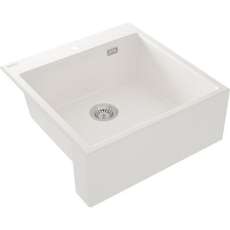 Fregadero de granito NoName ZQE A10K - 1 cubeta, blanco, 60 cm