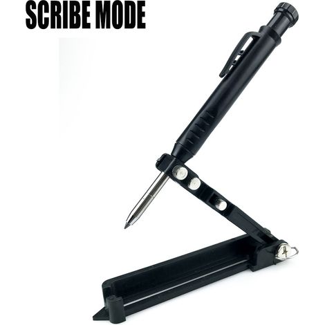 Outil de mesure pour lignes de graffiti en travail du bois (version en plastique noir) Outil multifonctionnel pour graffiti, outil de mesure de lignes pour graffiti en menuiserie, outil de marquage et (1/5)