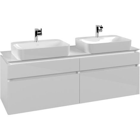 VB WTUS Legato B768 1600x550x500mm 4 tiroirs pour 2 personnes Blanc brillant