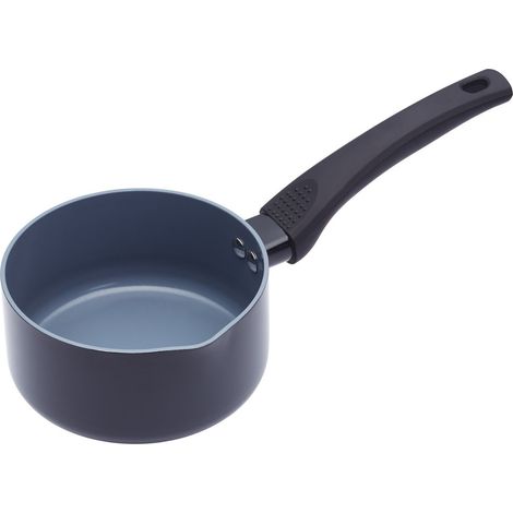 MasterClass Non-Stick Milk Pan, Milk Pan with non-stick pouring rim, PTFE, PFOA and BPA free, Small pan with double non-stick coating, Cool Touch riveted handle, 14cm/5.5’.