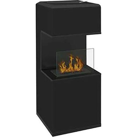 Dmora Ethanol-Kamin Dskorupsk 38x38x100 cm Schwarz, 1.2 L