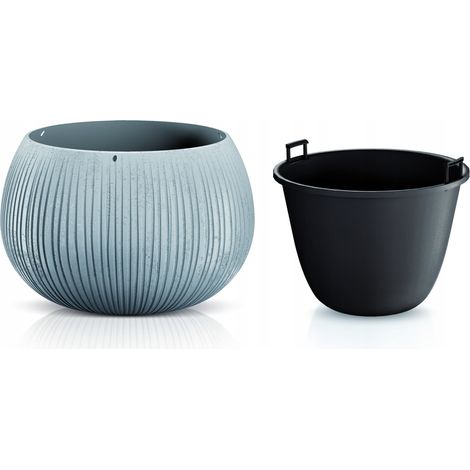 Blumentopf BETON Bowl, 29/19x20 cm, grau (1/5)