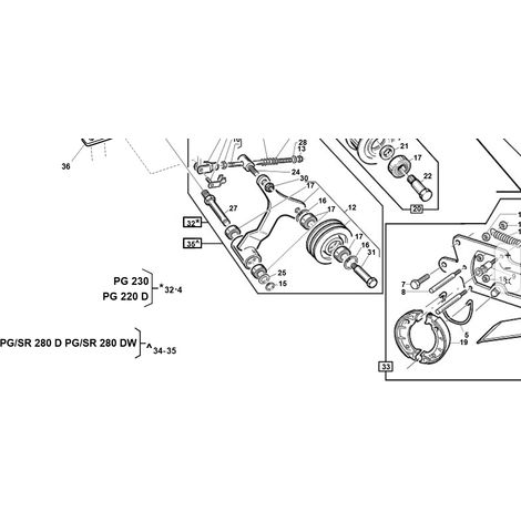 KIT TENDICINGHIA MOTORE PG280 D-4WD ORIGINALE KUBOTA GIANNI FERRARI 95598850000