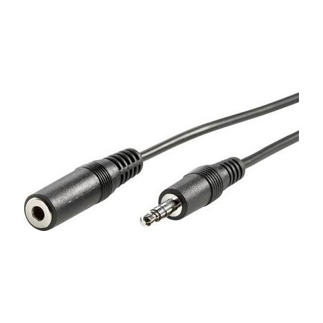 Rallonge Value 11.99.4352 Jack audio [1x Jack mâle 3.5 mm - 1x Jack femelle 3.5 mm] 2.00 m noir (1/2)