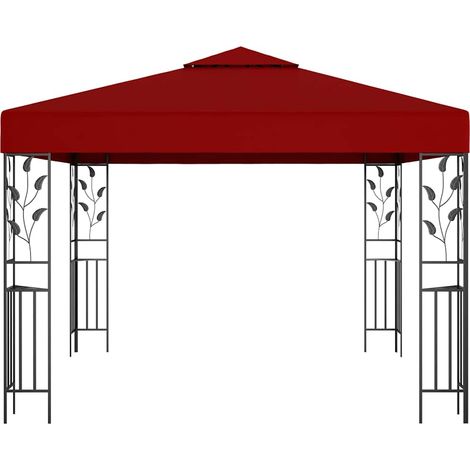 Gazebo Chiosco 3x3 m Rosso Vino (1/3)