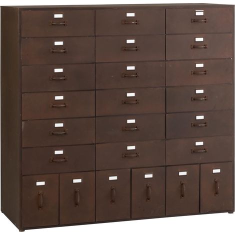 Meuble de Rangement en Métal "Bade" 125cm Marron (1/5)