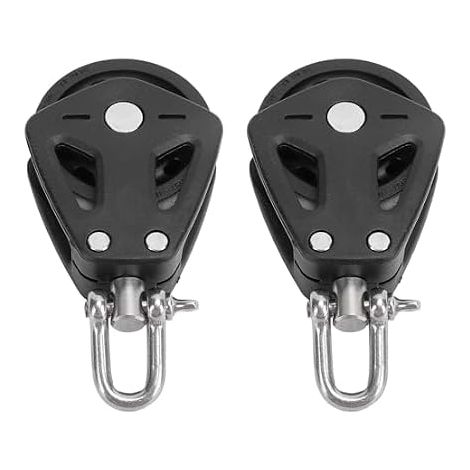 Bloc de Poulie Marine, Bloc de Poulie de Levage en Acier Inoxydable 2 Pièces, capacité de Charge, Poulie Universelle à Tête Unique pour Voiliers, Accessoires de Bateau à Corde (1/5)