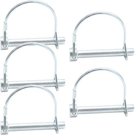 CCYKXAA （6×0.8×0.8cm） 5pcs 8mm x 60mm Safety Pins - With Locking Closure Galvanized Steel for Trailers Trucks Tractors Tipper Dump Trucks