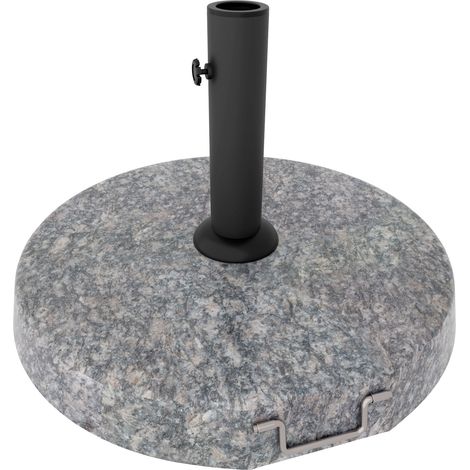Pietra - Base per Ombrellone da Giardino Rotondo Ø45 cm 25 Kg in Pietra Grigio (1/5)