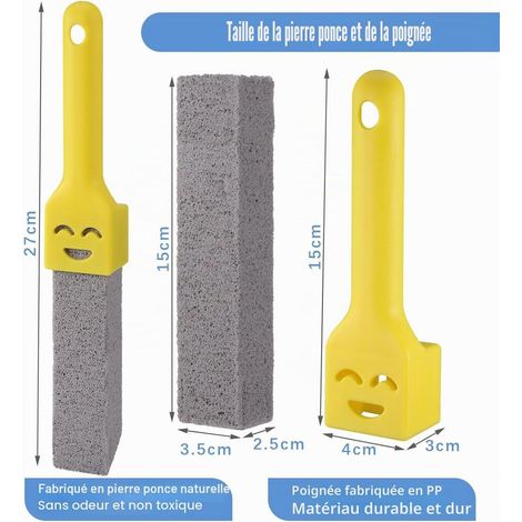 Pierre Ponce Brosse WC Avec Deux Poignées - Brosse de Nettoyage Remplaçable Pour Piscine et Toilettes - 6 articles (1/5)