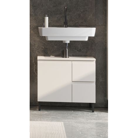 Meuble sous lavabo 60 cm moderne gris cachemire Salsa