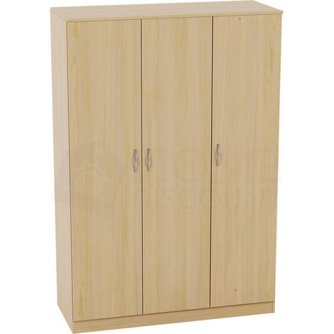 Riano 3 Door Wardrobe With Hanging Rail & Storage Shelf, Pine