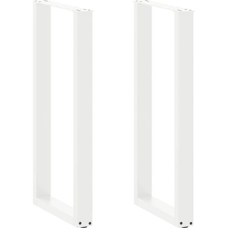 Bartischbeine U-Form 2 Stk. Weiß 50x(100-101) cm Stahl