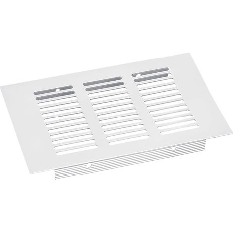 Grille de Couverture de Bouches d'Aération, 1 Pièce 150 x 100 mm en Alliage d'Aluminium, Grille de Ventilation Rectangulaire à Persiennes (Argent) (1/5)