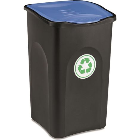 Stefanplast Pattumiera Ecogreen 37x37x56cm 50Lt Nero-Blu