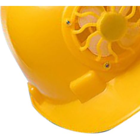 Chapeau de chantier d'été respirant à énergie solaire avec ventilateur intégré, jaune (1/5)