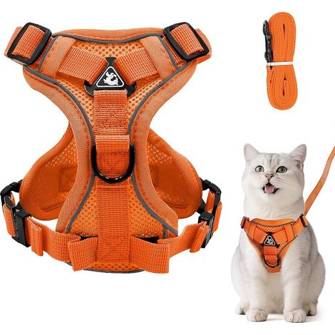 Cat Harness Soft Cat Harness (Medium, Orange) (1/5)