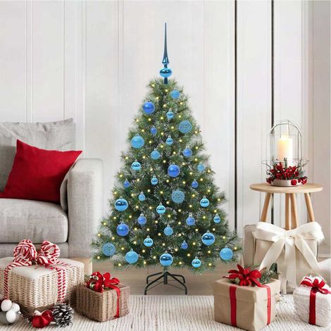 vidaXL Artificial Christmas Tree with 150 LEDs Green 120 cm PE and PVC (1/5)