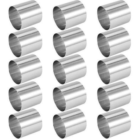 15 pieces acier inoxydable mousse rings rond biscuit coupe gâteau moule cuisine pâtisserie outil pour tart fondant etc (1/5)