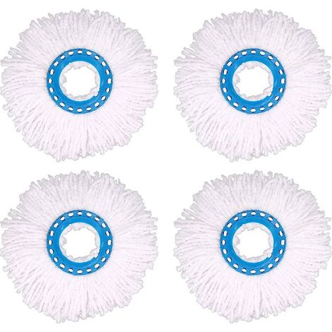 cabezales de repuesto de microfibra para fregona, redondos, con rotación de 360 grados para limpieza de suelos (diámetro de 16 cm)